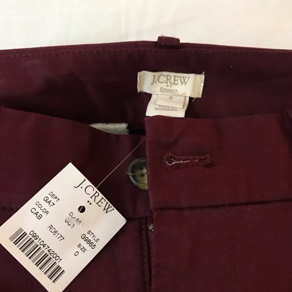 NWT JCrew Laney Chino Pants burgundy🌟 - Picture 4 of 4